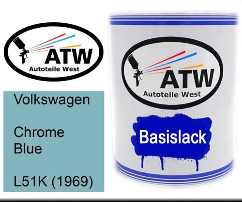 Volkswagen, Chrome Blue, L51K (1969): 1L Lackdose, von ATW Autoteile West.